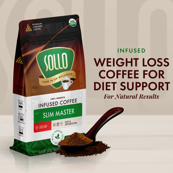 Slim Master, Decaf Weight Loss Ground Coffee, 12 oz