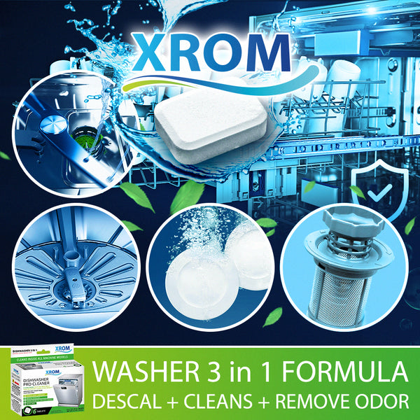 Dishwashers Descaling and Cleaning Maintenance Tablets for All Brands, Natural Powerful Formula 3 in 1