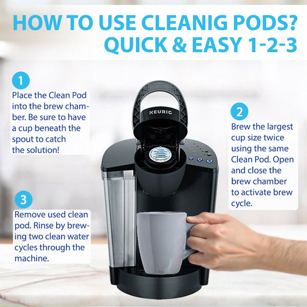 Professional Cleaning Pods Compatible with All Keurig K-Cup 2.0 Brewers, 6 Cup per Pack