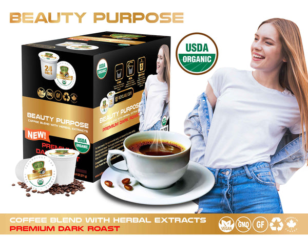 Sollo Dark Roast Beauty Purpose Infused Coffee Pods For Keurig - weight loss coffee