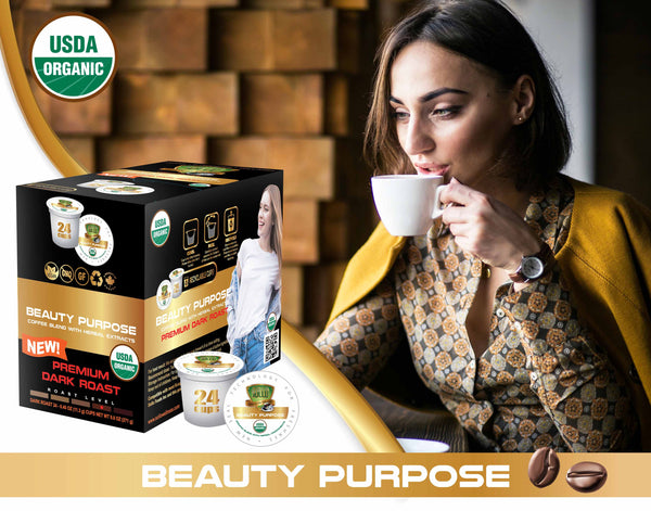 Sollo Dark Roast Beauty Purpose Infused Coffee Pods For Keurig - weight loss coffee