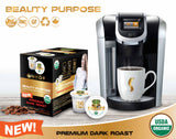 Beauty Purpose Dark Roast Coffee Pods, For Keurig - Collagen Coffee Pods, Beauty Purpose with Biotin, B Vitamins & Aloe Vera