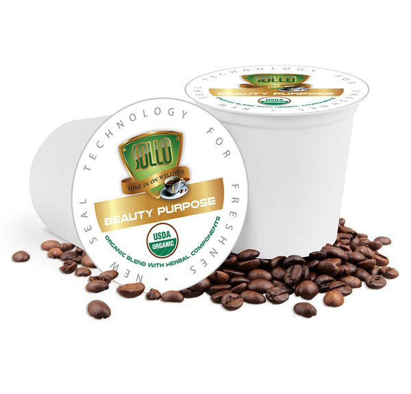 Sollo Dark Roast Beauty Purpose Infused Coffee Pods For Keurig - weight loss coffee