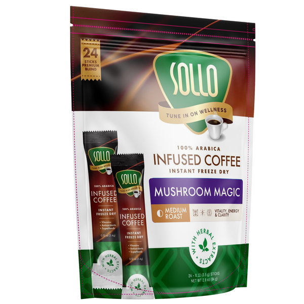Infused Magic Mushrooms Instant Coffee Sticks, 24 ct
