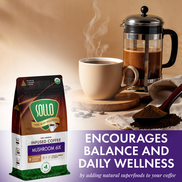 Mushroom 6IX Ground Coffee, 12 oz