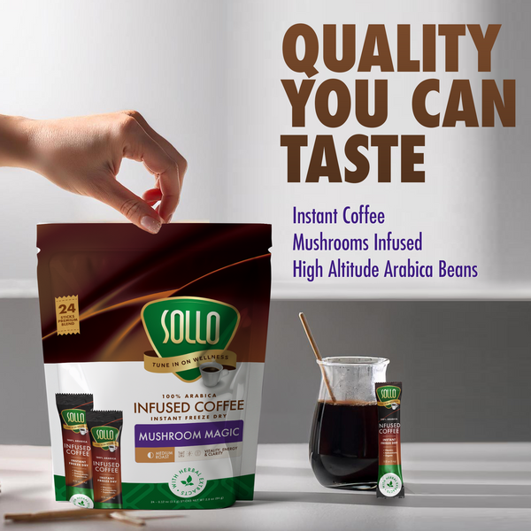 Infused Magic Mushrooms Instant Coffee Sticks, 24 ct