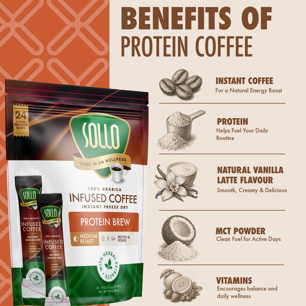 Infused Protein Brew Instant Coffee Sticks, 24 ct