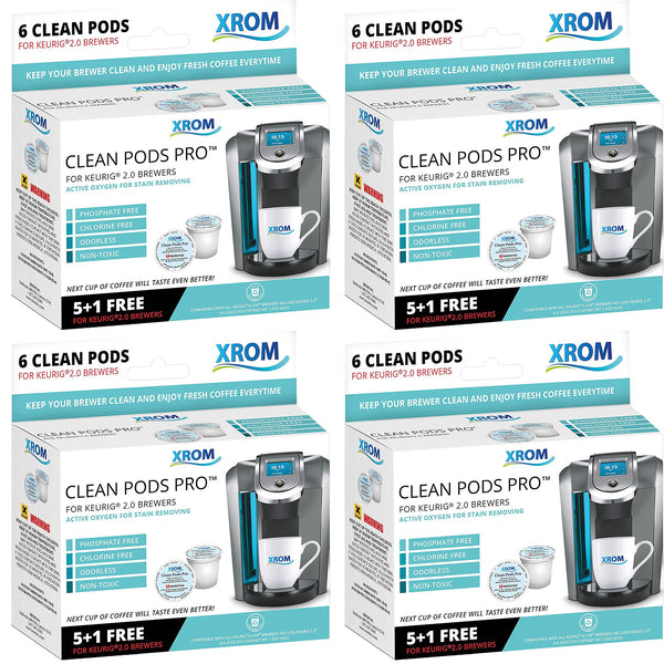 Professional Cleaning Pods Compatible with All Keurig K-Cup 2.0 Brewers, 6 Cup per Pack