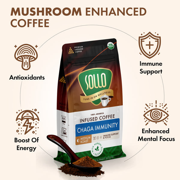 Chaga Mushroom Ground Coffee, 12 oz