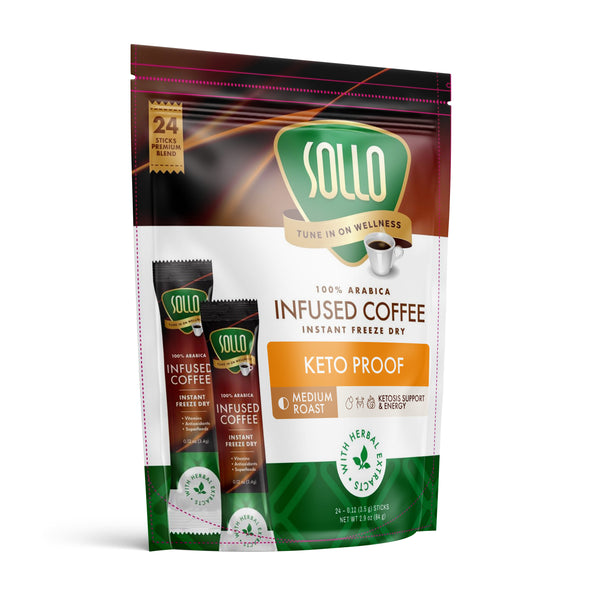 Infused Keto Proof Instant Coffee Sticks, 24 ct