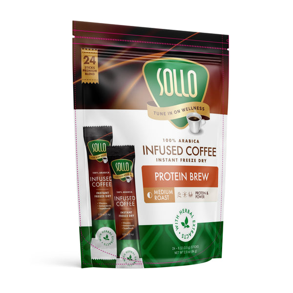 Infused Protein Brew Instant Coffee Sticks, 24 ct