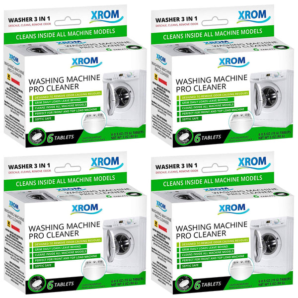 Washers Descaling and Cleaning Maintenance Tablets for All Brands, Natural Powerful Formula 3 in 1 (Pack of 4)