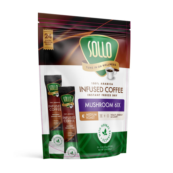 Mushroom 6IX Instant Coffee Sticks, 24 ct