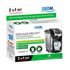 Professional Descaling Kit 2 in 1 Compatible With All K-Cup Keurig 2.0 Brewers