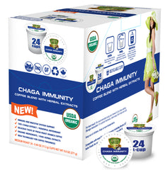 Chaga Mushroom Coffee Pods for Keurig - Organic Chaga with 100% Arabica For Immune Support & Memory
